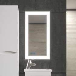 Зеркало для ванной Бриклаер Вега 40 с подсветкой и часами