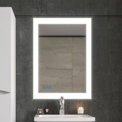 Зеркало для ванной Бриклаер Вега 55 с подсветкой и часами