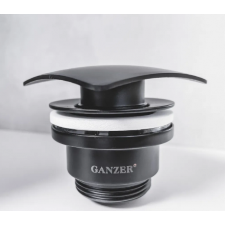 Донный клапан Ganzer F10С черный квадрат